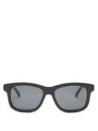 Matchesfashion.com Gucci - Web-stripe Square Acetate Sunglasses - Mens - Black