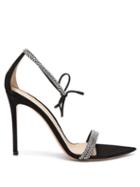 Matchesfashion.com Gianvito Rossi - Montecarlo 105 Crystal-embellished Suede Sandals - Womens - Black