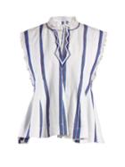 Matchesfashion.com Isabel Marant Toile - Drappy Sleeveless Striped Top - Womens - Blue Stripe