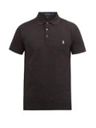 Matchesfashion.com Polo Ralph Lauren - Logo-embroidered Stretch-cotton Piqu Polo Shirt - Mens - Dark Grey
