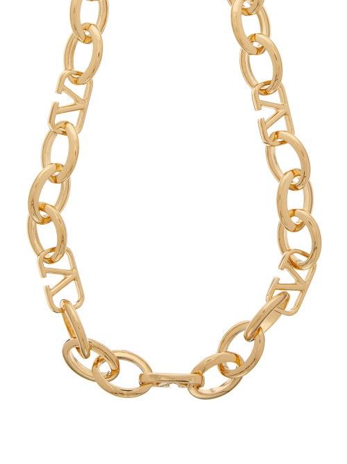 Matchesfashion.com Valentino - V Logo Chain Necklace - Womens - Gold