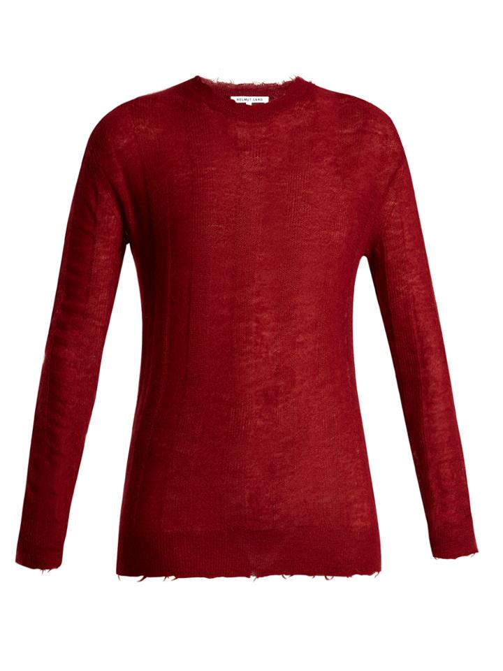 Helmut Lang Raw-edge Loose-knit Top