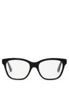 Matchesfashion.com Gucci - Crystal Embellished Square Frame Glasses - Womens - Black