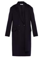 Matchesfashion.com Jw Anderson - Double Breasted Brushed Wool Scarf Coat - Mens - Navy