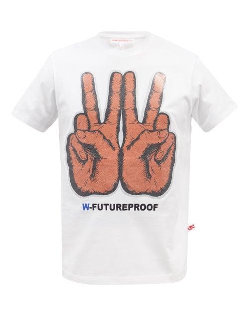 Walter Van Beirendonck - W Peace-print Cotton-jersey T-shirt - Mens - White