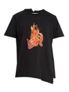 Off-white Fire Spliced-print Cotton-jersey T-shirt