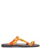 Matchesfashion.com Loewe Paula's Ibiza - Knotted Rope Leather Sandals - Womens - Multi