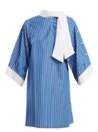 Maison Margiela Striped Tie-neck Cotton Shirtdress