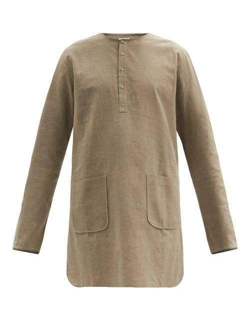 Matchesfashion.com Harago - Patch-pocket Cotton-khadi Tunic - Mens - Brown