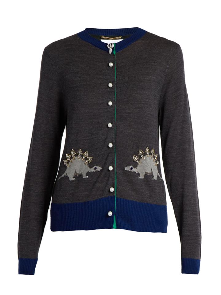 Muveil Dinosaur Embellished Cardigan