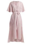 Matchesfashion.com Palmer//harding - Striped Linen And Cotton Blend Dress - Womens - Red Stripe