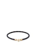 Matchesfashion.com Miansai - Nexus Cord And 18k Gold-vermeil Bracelet - Mens - Gold Navy