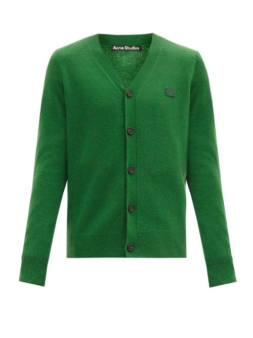 Matchesfashion.com Acne Studios - Face-logo Wool Cardigan - Mens - Green