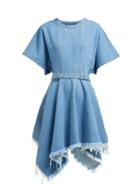 Matchesfashion.com Marques'almeida - Handkerchief Hem Belted Denim Mini Dress - Womens - Denim