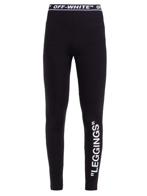 Matchesfashion.com Off-white - Logo Waistband Leggings - Womens - Black