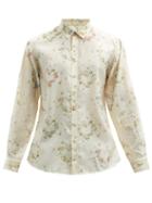Matchesfashion.com Pro - Lace-trimmed Floral-print Silk Shirt - Mens - Cream
