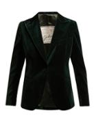 Matchesfashion.com Giuliva Heritage Collection - The Other Smoking Single Breasted Velvet Blazer - Womens - Dark Green