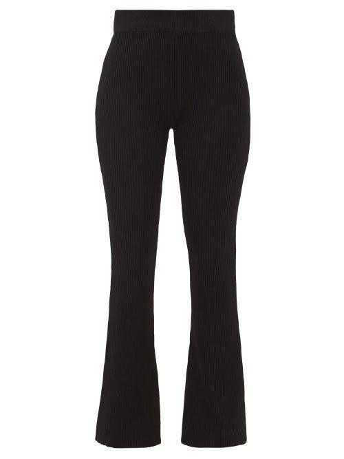 Le Ore - Rimini Recycled-jersey Flared-leg Track Pants - Womens - Black