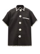 Bode - Button-embellished Linen-canvas Shirt - Womens - Black