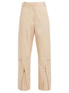 Matchesfashion.com Stella Mccartney - Zip Front Cotton Blend Trousers - Womens - Light Pink