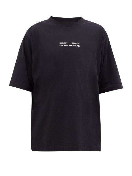 Matchesfashion.com Marcelo Burlon - Mountain-embroidered Cotton T-shirt - Mens - Black White
