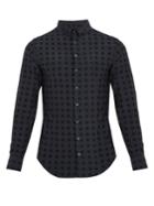 Giorgio Armani Single-cuff Flocked Silk And Cotton-blend Shirt