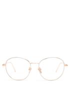 Linda Farrow Round-frame Rose-gold Plated Glasses