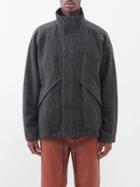 Auralee - High-neck Wool-tweed Jacket - Mens - Dark Grey
