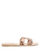 Matchesfashion.com Ancient Greek Sandals - Desmos Python Effect Leather Slides - Womens - Pink Multi