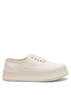 Matchesfashion.com Jil Sander - Ribbed-sole Canvas Trainers - Womens - White
