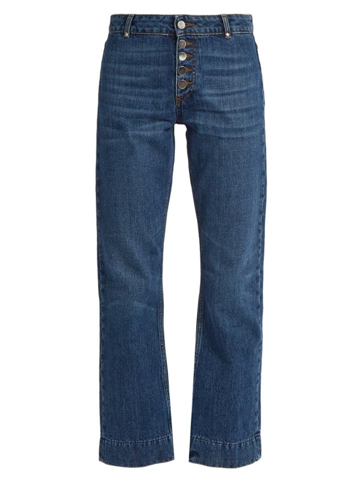 Alexachung Exposed-button Kick-flare Cropped Jeans