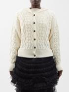 Molly Goddard - Margaux Cable-knit Wool Hooded Cardigan - Womens - Cream