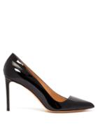 Matchesfashion.com Francesco Russo - Asymmetric Patent Leather Pumps - Womens - Black