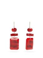 Matchesfashion.com Isabel Marant - Carved-resin Drop Earrings - Womens - Red