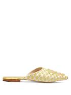 Delpozo Brocade And Bead-embellished Backless Flats