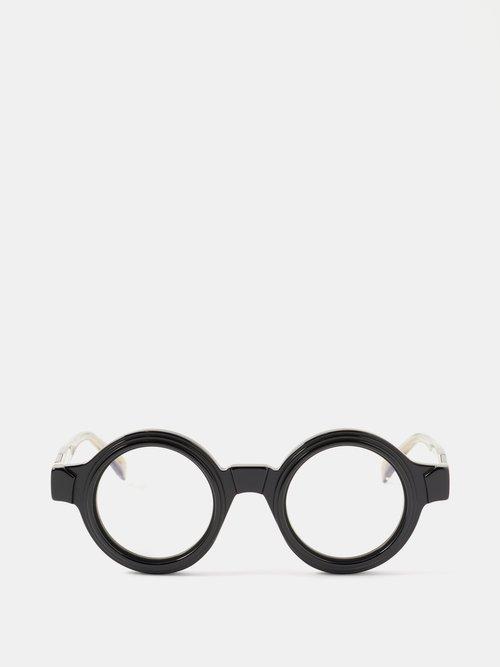 Kuboraum - S2 Round-frame Acetate Glasses - Mens - Black