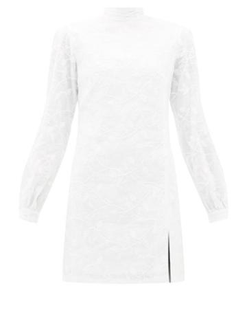 Matchesfashion.com Raquel Diniz - Elle Foliage-embroidered Linen-blend Mini Dress - Womens - White