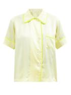 Araks - Shelby Short-sleeved Silk-charmeuse Pyjama Shirt - Womens - Yellow