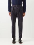 Officine Gnrale - Pierre Pinstriped Pleated Wool Trousers - Mens - Navy