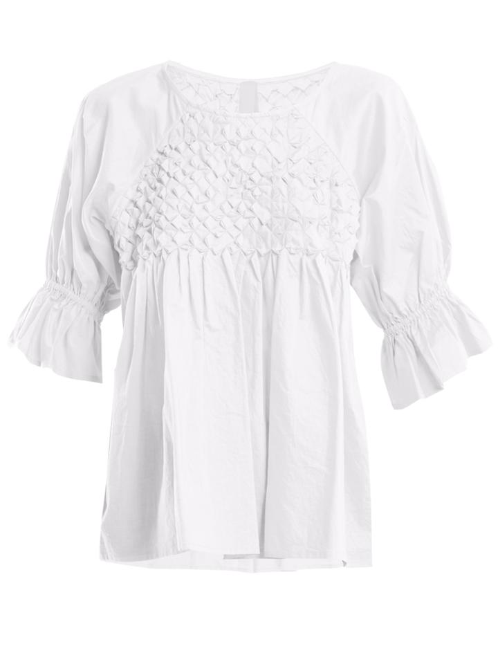 Merlette Mai Tai Smocked Cotton Top