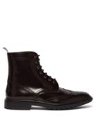 Matchesfashion.com Thom Browne - Wingtip Leather Boots - Mens - Dark Brown