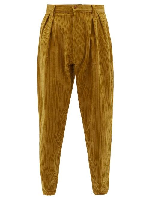 Matchesfashion.com E. Tautz - Chore Cotton Corduroy Tapered Trousers - Mens - Yellow