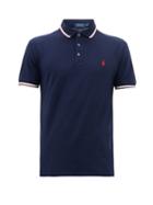 Matchesfashion.com Polo Ralph Lauren - Tipped Slim-fit Cotton-piqu Polo Shirt - Mens - Navy