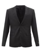 Versace - Greca-jacquard Wool-blend Twill Suit Jacket - Mens - Black