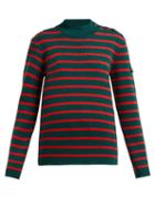 Matchesfashion.com Calvin Klein 205w39nyc - Striped Wool Sweater - Womens - Green Multi