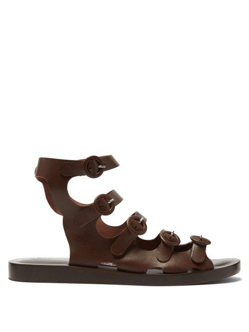 Matchesfashion.com Lvaro - Amore Buckled Leather Sandals - Womens - Dark Brown