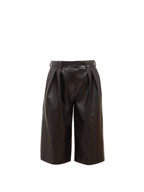 Matchesfashion.com Alexandre Vauthier - High-rise Leather Shorts - Womens - Black