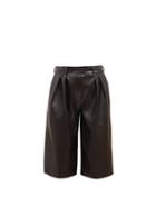 Matchesfashion.com Alexandre Vauthier - High-rise Leather Shorts - Womens - Black