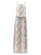 Matchesfashion.com Heidi Klein - Al Snake Print Poplin Maxi Dress - Womens - Snake