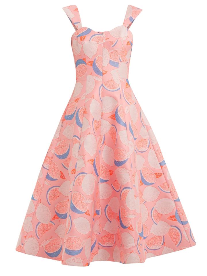 Vika Gazinskaya Lemon-print Cotton-blend Dress